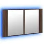 Armario espejo de baño LED acrílico marrón roble 80x12x45 cm de , Tocadores de baño - Ref: Foro24-834953, Precio: 56,19 €, De...