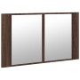 LED-Badezimmerspiegelschrank aus braunem Eichen-Acrylglas 80x12x45 cm. von , Badezimmerwaschtische - Ref: Foro24-834953, Prei...
