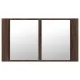 Armario espejo de baño LED acrílico marrón roble 80x12x45 cm de , Tocadores de baño - Ref: Foro24-834953, Precio: 56,19 €, De...