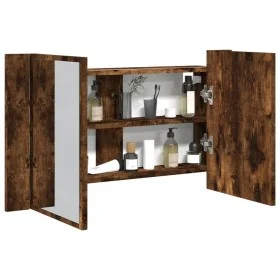 Armario espejo de baño LED acrílico roble ahumado 80x12x45 cm by , bathroom vanities - Ref: Foro24-834951, Price: 60,48 €, Di...