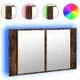 LED-Badezimmerspiegelschrank aus rauchigem Eichen-Acrylglas, 80x12x45 cm. von , Badezimmerwaschtische - Ref: Foro24-834951, P...
