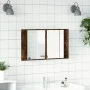 Armario espejo de baño LED acrílico roble ahumado 80x12x45 cm de , Tocadores de baño - Ref: Foro24-834951, Precio: 60,38 €, D...