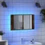 LED-Badezimmerspiegelschrank aus rauchigem Eichen-Acrylglas, 80x12x45 cm. von , Badezimmerwaschtische - Ref: Foro24-834951, P...