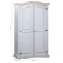 Armario madera de pino Mexicano estilo Corona gris 2 Puertas de vidaXL, Armarios roperos - Ref: Foro24-282619, Precio: 292,42...