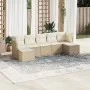 Set sofás de jardín 7 piezas y cojines ratán sintético beige de , Conjuntos de jardín - Ref: Foro24-3218028, Precio: 441,38 €...