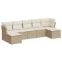 Set sofás de jardín 7 piezas y cojines ratán sintético beige de , Conjuntos de jardín - Ref: Foro24-3218028, Precio: 441,38 €...