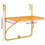 Balcony table, yellow steel, 60x40 cm by , Garden tables - Ref: Foro24-340920, Price: 53,35 €, Discount: %