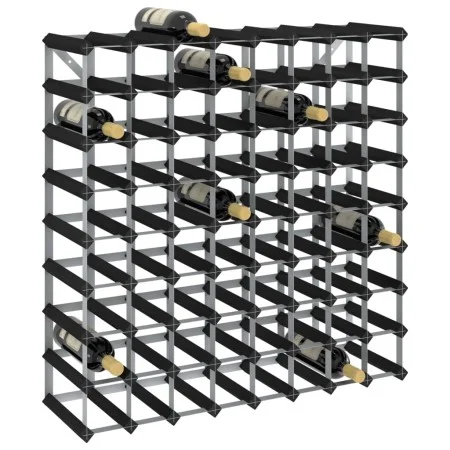 Solid black pine wood wine rack for 72 bottles by , Wine racks - Ref: Foro24-325916, Price: 124,98 €, Discount: %