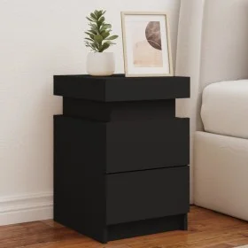 Bedside table with black LED lights 35x39x55 cm by , Nightstands - Ref: Foro24-836751, Price: 62,33 €, Discount: %