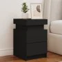 Mesita de noche con luces LED negro 35x39x55 cm de , Mesitas de noche - Ref: Foro24-836751, Precio: 62,30 €, Descuento: %