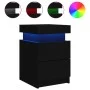 Mesita de noche con luces LED negro 35x39x55 cm de , Mesitas de noche - Ref: Foro24-836751, Precio: 62,30 €, Descuento: %