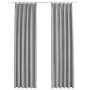 Cortinas opacas con ganchos 2 unidades gris 140x245 cm