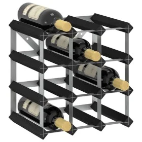 Weinregal für 12 Flaschen aus massivem schwarzem Kiefernholz von , Weinregale - Ref: Foro24-325913, Preis: 30,17 €, Rabatt: %