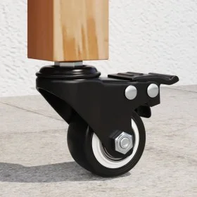 Black iron swivel wheels 4 units 35 mm by , Wheels - Ref: Foro24-365494, Price: 18,50 €, Discount: %