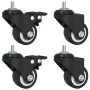 Black iron swivel wheels 4 units 35 mm by , Wheels - Ref: Foro24-365494, Price: 24,91 €, Discount: %