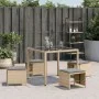 Gartenhocker Kissen 4 Stück PE Rattan Beige Mix 41x41x36cm von , Hocker für den Außenbereich - Ref: Foro24-365047, Preis: 101...