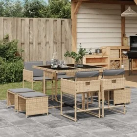 9-piece garden dining set with beige synthetic rattan cushions by , Garden sets - Ref: Foro24-3211320, Price: 386,78 €, Disco...
