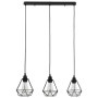 Lámpara de techo con diseño de rombos negra 3 bombillas E27 de vidaXL, Lámparas - Ref: Foro24-281633, Precio: 53,94 €