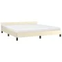 Bed frame with cream synthetic leather headboard 180x200cm by , Beds and slatted bases - Ref: Foro24-347515, Price: 128,27 €,...