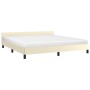 Bettgestell mit cremefarbenem Kunstleder-Kopfteil 180x200cm von , Betten und Lattenroste - Ref: Foro24-347515, Preis: 130,51 ...