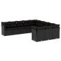 Set de sofás de jardín 11 pzas y cojines ratán sintético negro by , Garden sets - Ref: Foro24-3250244, Price: 676,33 €, Disco...