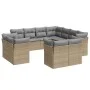 Gartensofa-Set 11-teilig mit beigen Polstern aus synthetischem Rattan von , Gartensets - Ref: Foro24-3250348, Preis: 816,02 €...