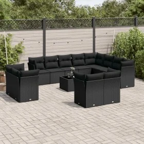 Set de sofás de jardín y cojines 13 pzas ratán sintético negro by , Garden sets - Ref: Foro24-3250374, Price: 898,55 €, Disco...