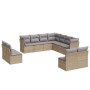 Gartensofa-Set 11-teilig mit beigen Polstern aus synthetischem Rattan von , Gartensets - Ref: Foro24-3249658, Preis: 658,28 €...