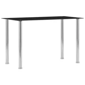 Black tempered glass dining table 120x60x75 cm by vidaXL, Kitchen and dining tables - Ref: Foro24-281852, Price: 105,78 €, Di...
