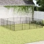Hundegehege mit 16 Paneelen aus schwarzem feuerverzinktem Stahl. von , Hundehütten - Ref: Foro24-3209555, Preis: 387,13 €, Ra...