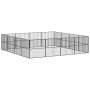Corralito para perros con 16 paneles acero galvanizado negro de , Casetas para perros - Ref: Foro24-3209555, Precio: 394,85 €...