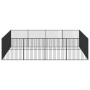 Corralito para perros con 16 paneles acero galvanizado negro de , Casetas para perros - Ref: Foro24-3209555, Precio: 394,85 €...