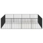 Corralito para perros con 16 paneles acero galvanizado negro de , Casetas para perros - Ref: Foro24-3209555, Precio: 394,85 €...