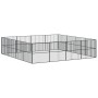 Corralito para perros con 16 paneles acero galvanizado negro de , Casetas para perros - Ref: Foro24-3209555, Precio: 394,85 €...