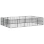 Corralito para perros con 16 paneles acero galvanizado negro de , Casetas para perros - Ref: Foro24-3209555, Precio: 394,85 €...