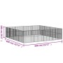 Hundegehege mit 16 Paneelen aus schwarzem feuerverzinktem Stahl. von , Hundehütten - Ref: Foro24-3209555, Preis: 395,05 €, Ra...