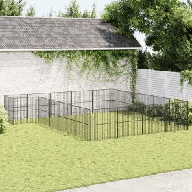 Hundegehege mit 20 schwarzen verzinkten Stahlgitterpaneelen von , Hundehütten - Ref: Foro24-3209560, Preis: 485,91 €, Rabatt: %