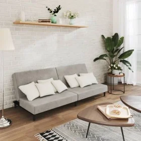 Sofá cama de 2 plazas terciopelo gris claro by , Sofas - Ref: Foro24-375732, Price: 231,84 €, Discount: %