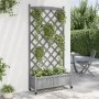 Pflanzkübel mit Gitter und Rädern aus massiver grauer Fichte von , Töpfe und Pflanzgefäße - Ref: Foro24-3207654, Preis: 137,1...