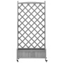 Jardinera con enrejado y ruedas madera maciza de abeto gris by , Pots and planters - Ref: Foro24-3207654, Price: 143,00 €, Di...
