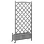 Jardinera con enrejado y ruedas madera maciza de abeto gris by , Pots and planters - Ref: Foro24-3207654, Price: 143,00 €, Di...