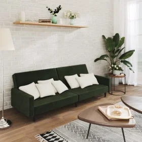 Zweiplätziges Schlafsofa aus dunkelgrünem Samtstoff von , Sofas - Ref: Foro24-375739, Preis: 261,70 €, Rabatt: %