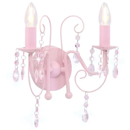 Rosa Perlen-Wandlampe mit 2 E14-Glühbirnen von vidaXL, Lampen - Ref: Foro24-281592, Preis: 38,59 €, Rabatt: %