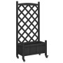 Jardinera con enrejado y ruedas madera maciza de abeto negro by , Pots and planters - Ref: Foro24-3207649, Price: 82,92 €, Di...