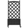 Jardinera con enrejado y ruedas madera maciza de abeto negro by , Pots and planters - Ref: Foro24-3207649, Price: 82,92 €, Di...