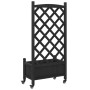 Jardinera con enrejado y ruedas madera maciza de abeto negro by , Pots and planters - Ref: Foro24-3207649, Price: 82,92 €, Di...