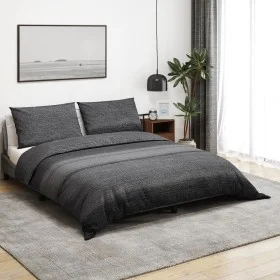 Dunkelgraues Bettbezug-Set aus Baumwolle, 260x220 cm. von , Bettbezüge - Ref: Foro24-136491, Preis: 33,28 €, Rabatt: %
