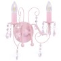 Pink beaded wall lamp with 2 E14 bulbs by vidaXL, Lamps - Ref: Foro24-281592, Price: 35,53 €, Discount: %