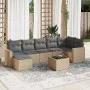 Gartensofagarnitur mit beigen Kissen, 8-teilig, aus PE-Rattan. von , Gartensets - Ref: Foro24-3219279, Preis: 486,61 €, Rabat...