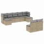 Set de sofás de jardín 9 pzas con cojines ratán sintético beige by , Garden sets - Ref: Foro24-3218269, Price: 468,08 €, Disc...